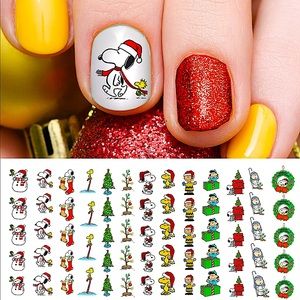 💌BO/GO$6 Christmas Snoopy Peanuts Charlie Brown Transfer Nail Decals